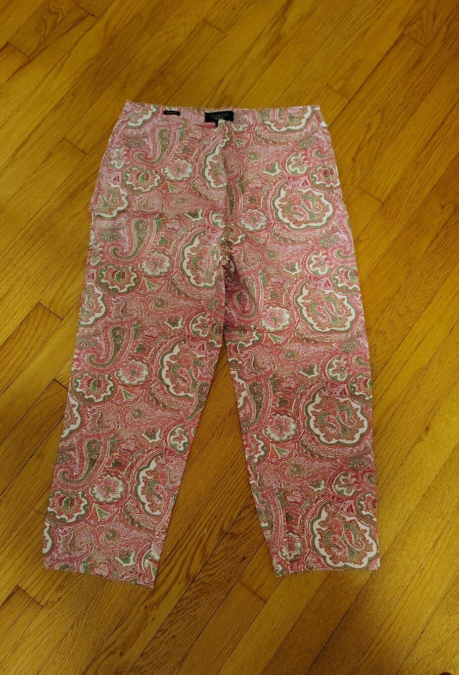 Talbots Pink Paisley Pull-On Capris